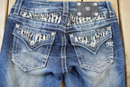 Vintage Y2K Miss Me Bedazzled Low Rise Jeans Size 26x33