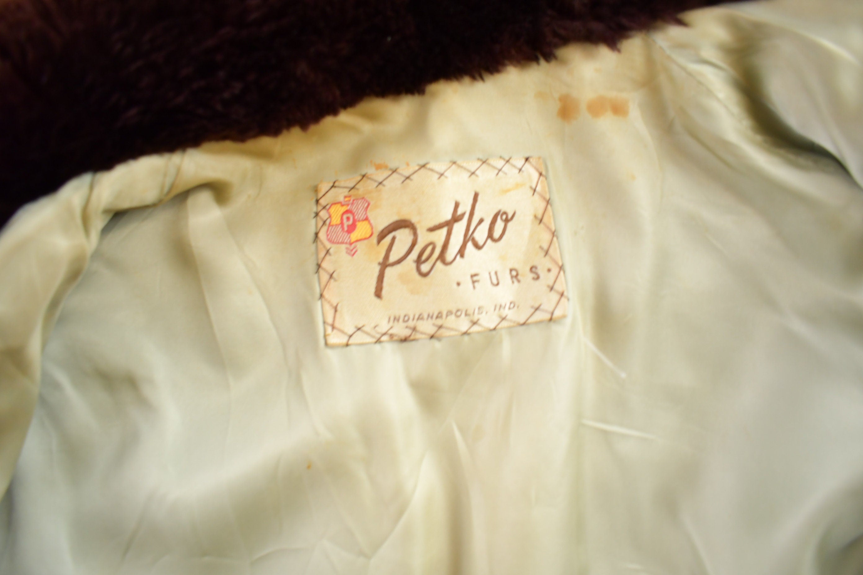 Vintage 1960s Mouton Fur Coat Adult S-M