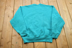 Vintage 1990s Turquoise Floral Theme Crewneck Sweater