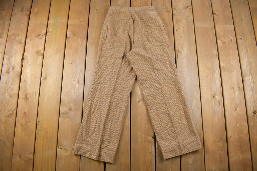 Vintage 1980s Chequers Made in USA Wool Plaid Pants