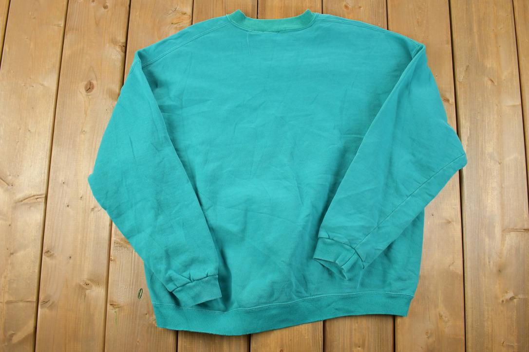 Vintage 1990s Blank Teal Crewneck Sweatshirt