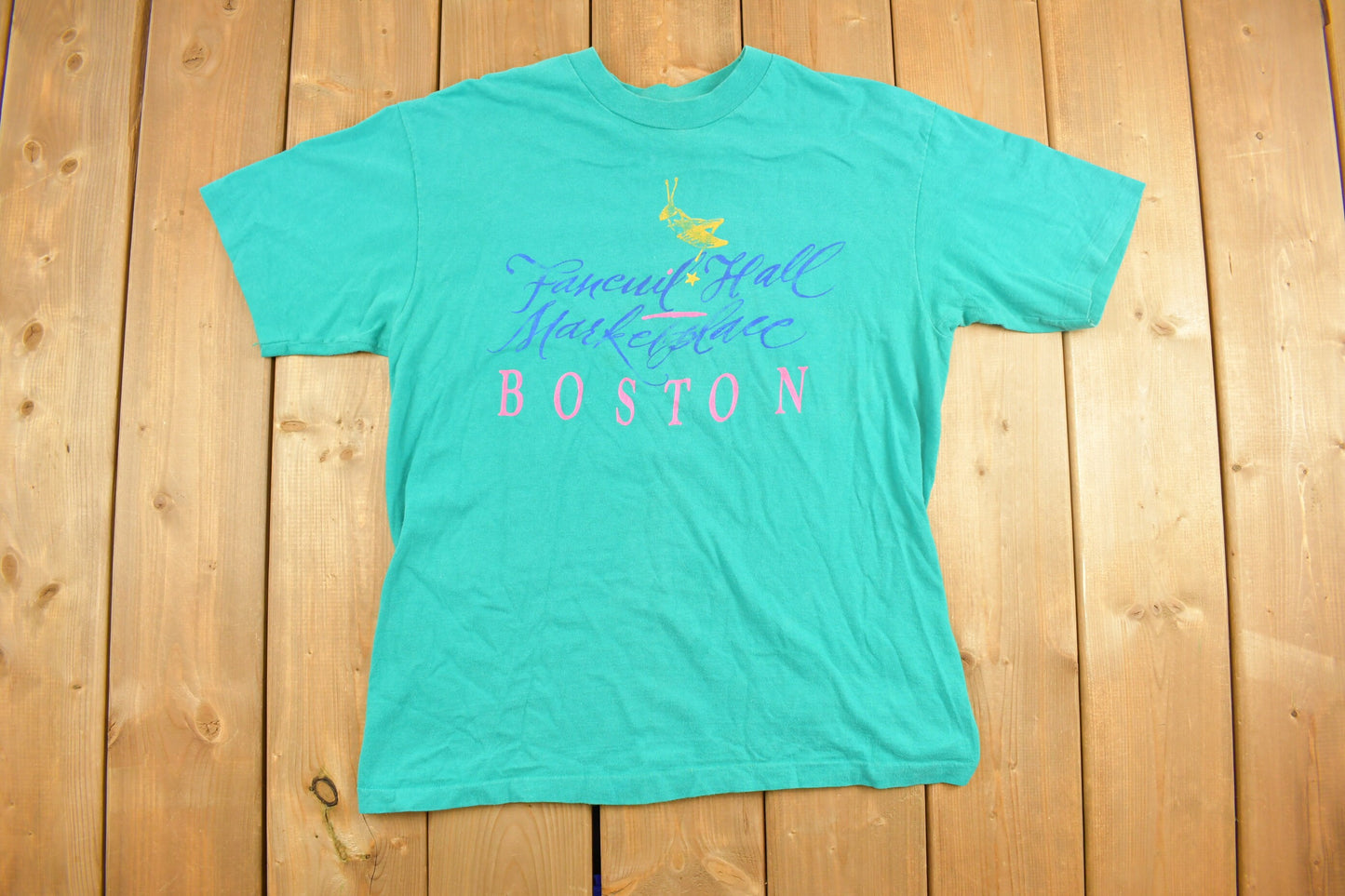 Vintage 1980s Boston Graphic T-Shirt / Streetwear / Retro Style / Single Stitch / Made In USA / 80s Graphic Tee