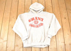 Vintage 1990s Grant Cross Country Graphic Print Heavyweight Hoodie Sweatshirt Men's L