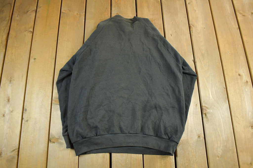 Vintage 1990s Fruit of the Loom Black Crewneck Sweatshirt Men's Large