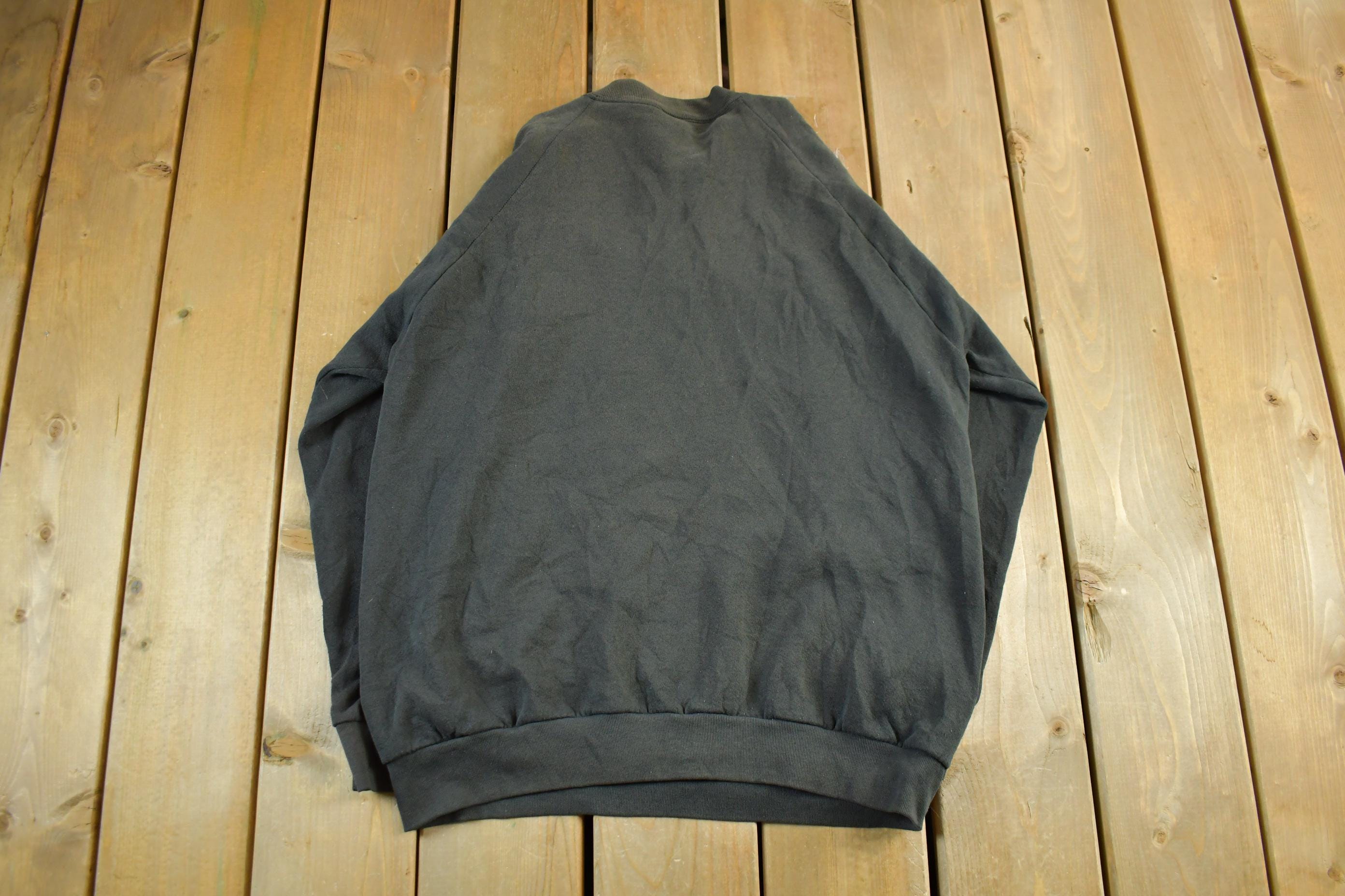 Vintage 1990s Fruit of the Loom Black Crewneck Sweatshirt Men's Large
