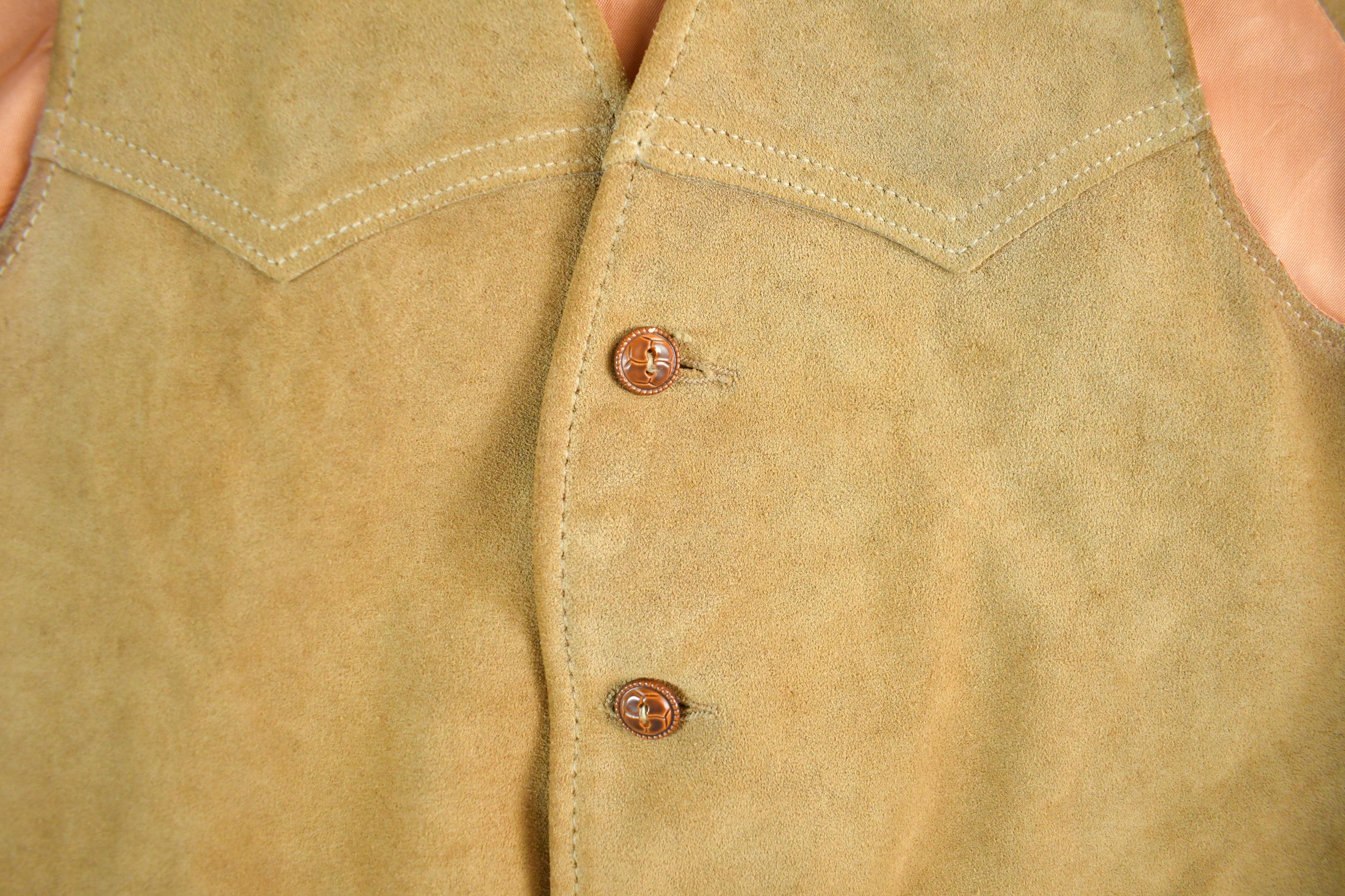 Vintage 1970s Genuine Leather Garments Leather Vest Men's S-M