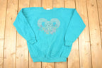 Vintage 1990s Hanes Her Way Cute Bunny Graphic Print Crewneck Sweatshirt Women's XL