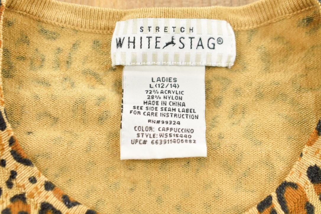 Vintage 1990's White Stag Leopard Button Up Light Jacket