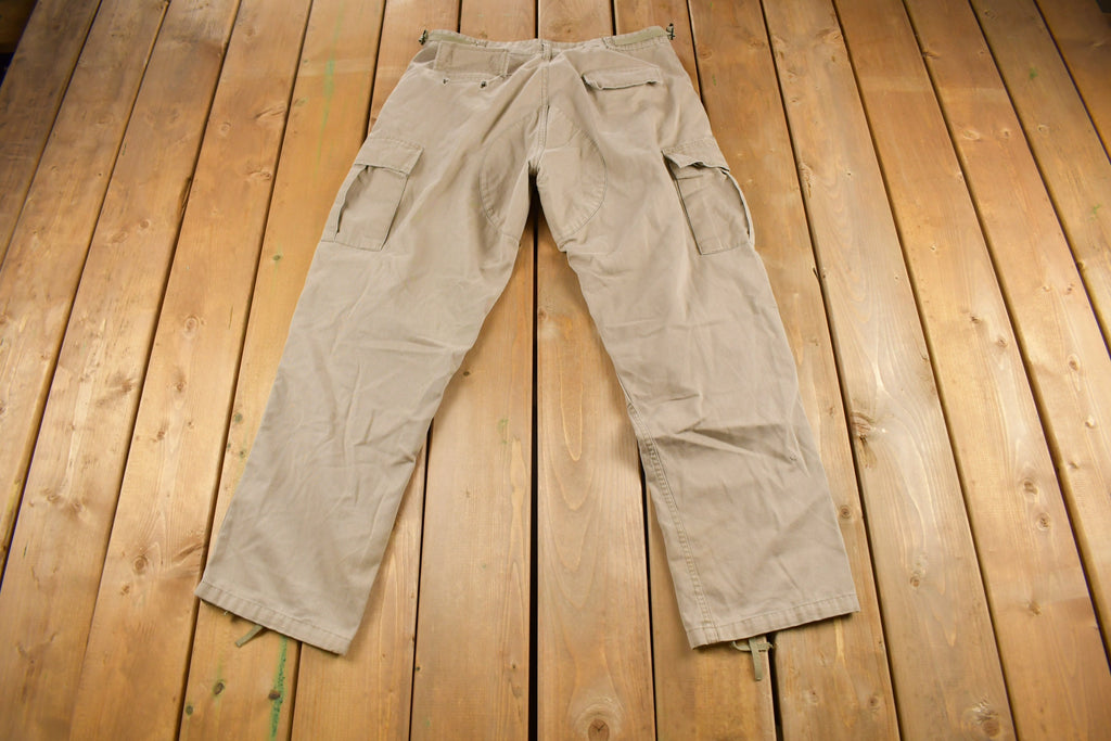Vintage 1990s Military Style Beige Cargo Pants Size 36 x 30
