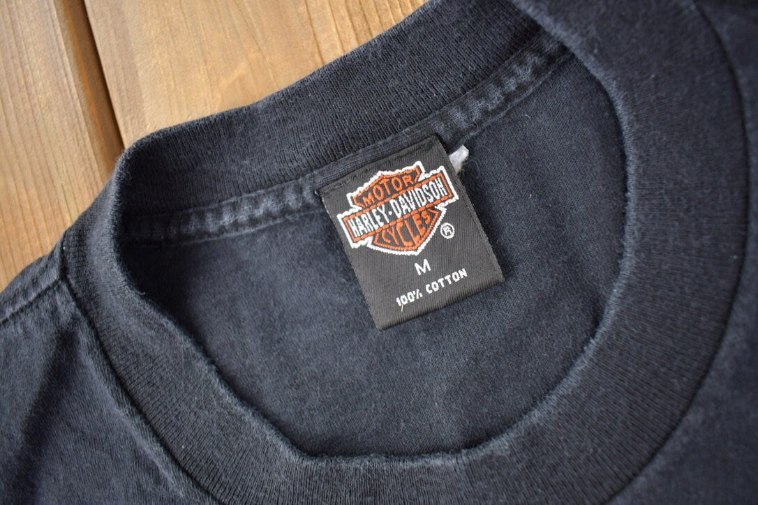 Vintage 1995 Kingston Ontario Harley Davidson Motorcycles Feel the Thunder Single Stitch Graphic T-Shirt Made In USA