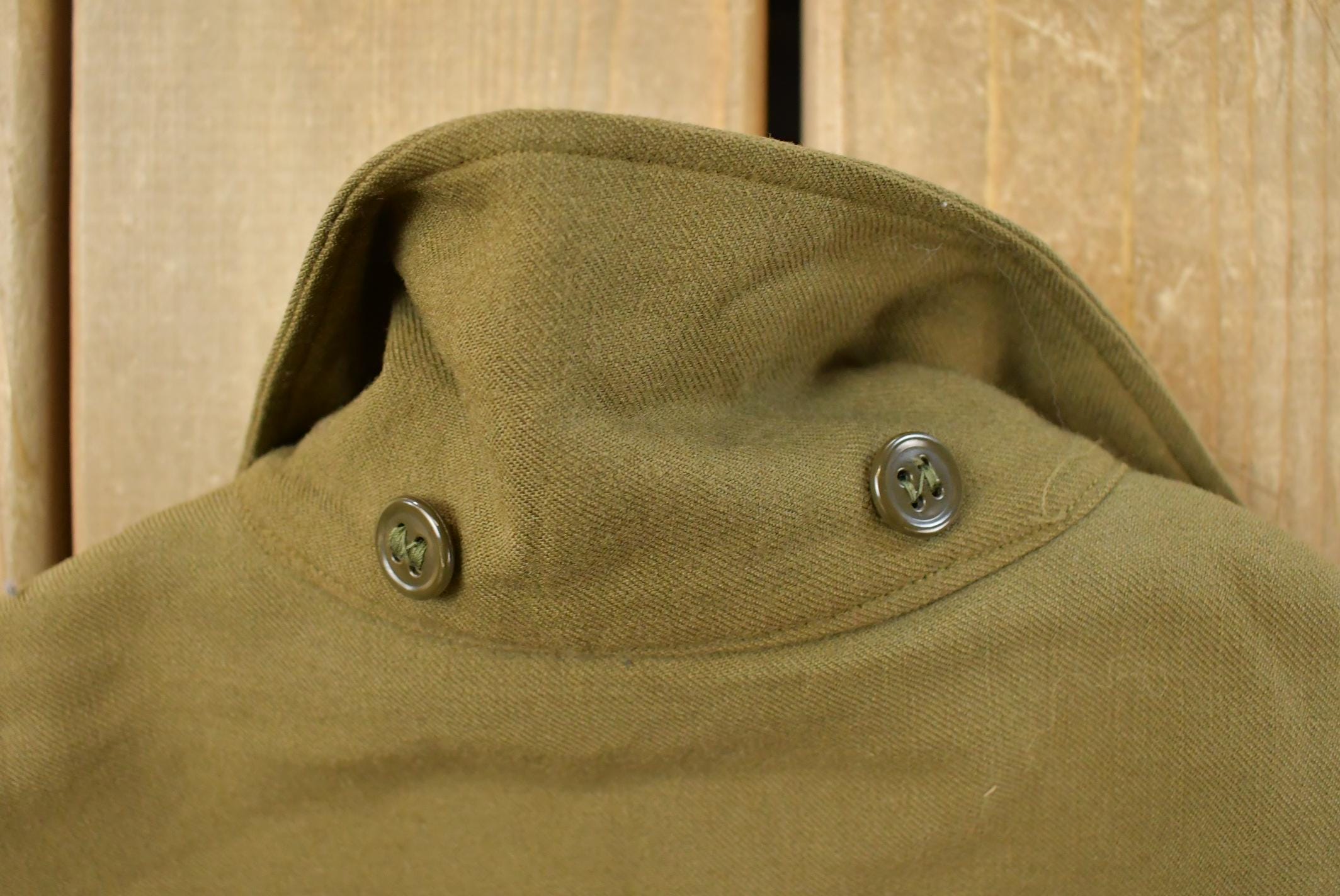 Vintage 1940s WW2 Military Air Force Wool Button Up Infantry Field Shirt Men's S /