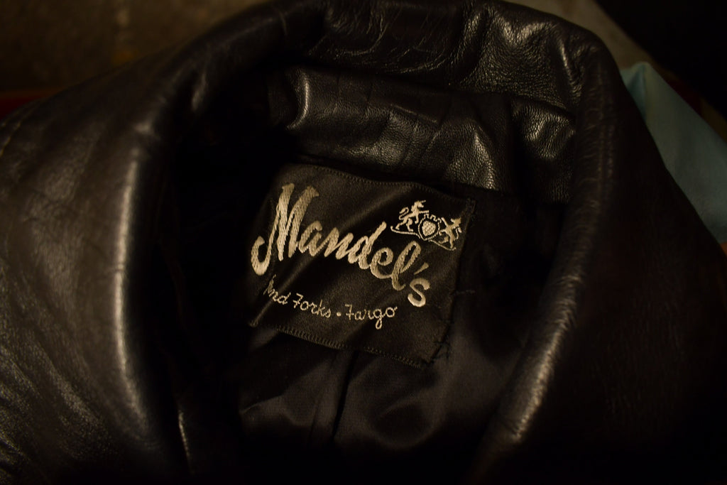 Vintage 1980s Mandels Leather Trench Coat