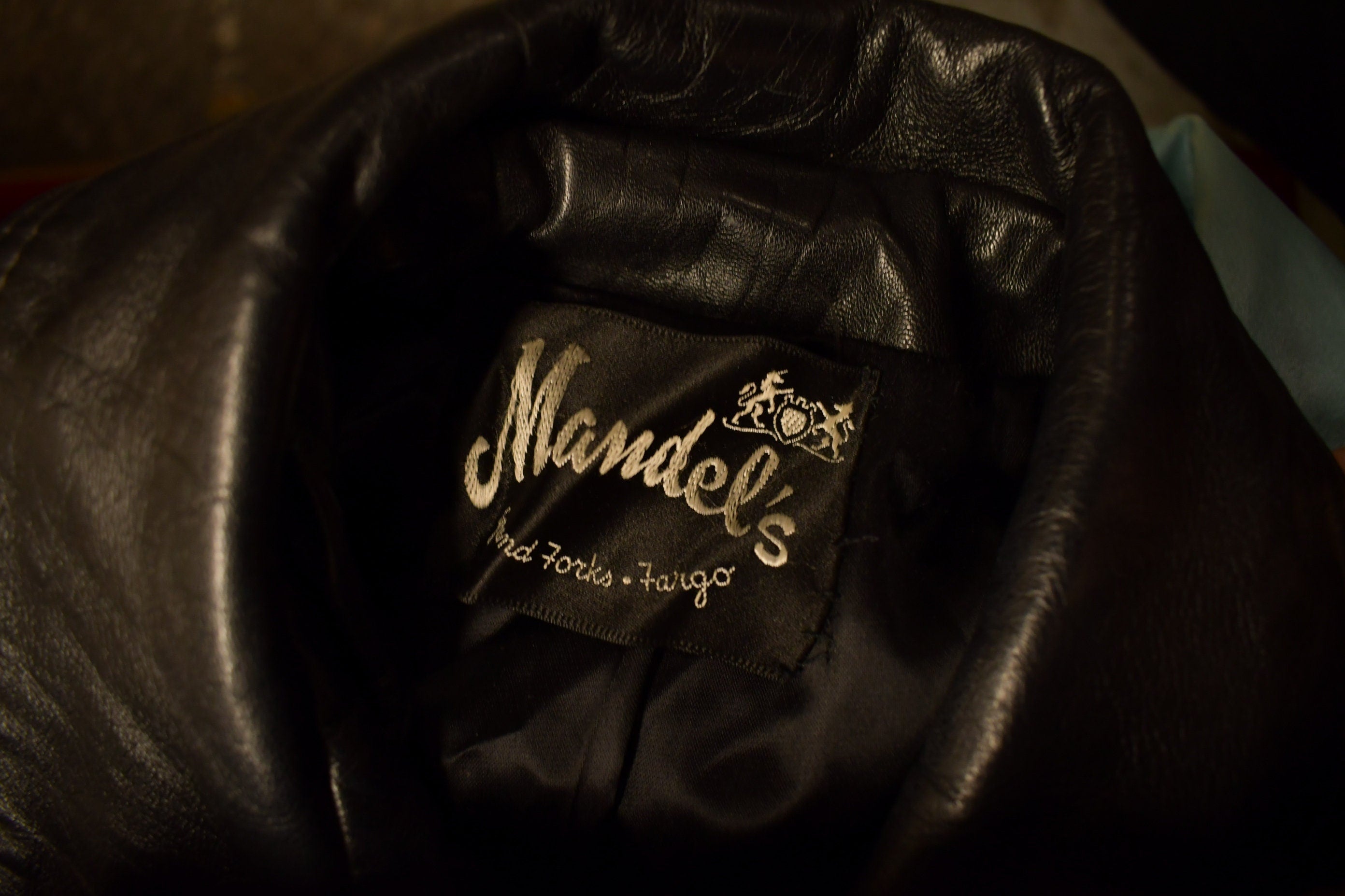 Vintage 1980s Mandels Leather Trench Coat