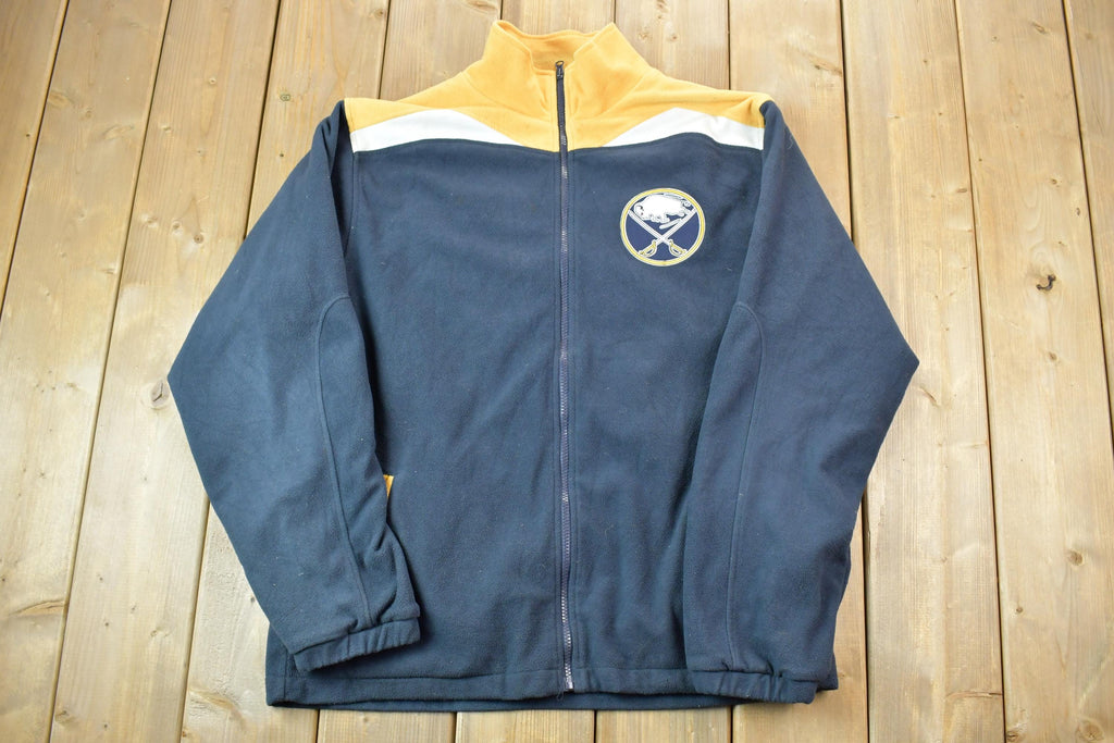 Vintage 1990s Buffalo Sabres Old Time Hockey NHL Hockey Full Zip Fleece Sweatshirt