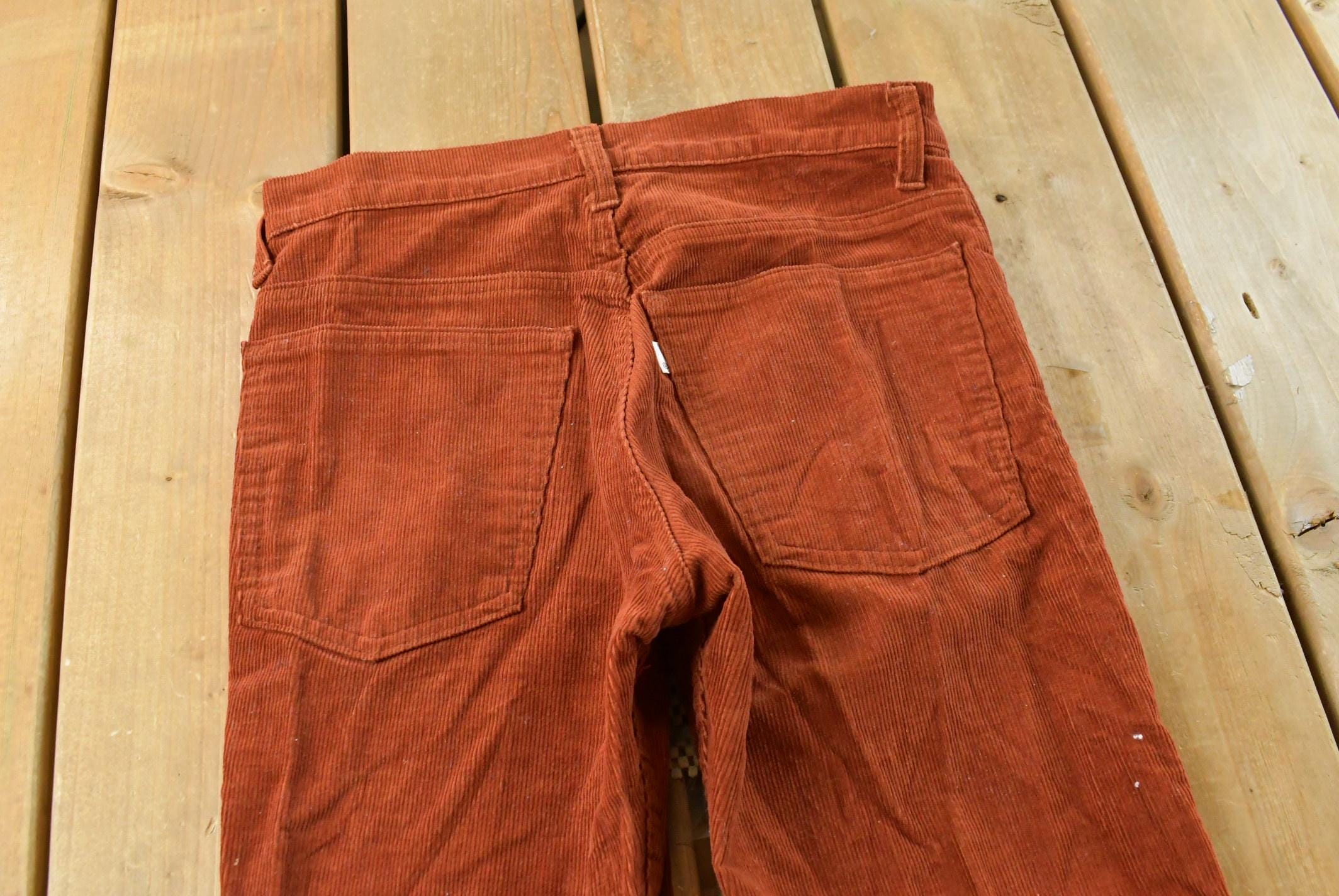 Vintage 1970s Levi's Orange Corduroy Pants Women's 29 x 32.5