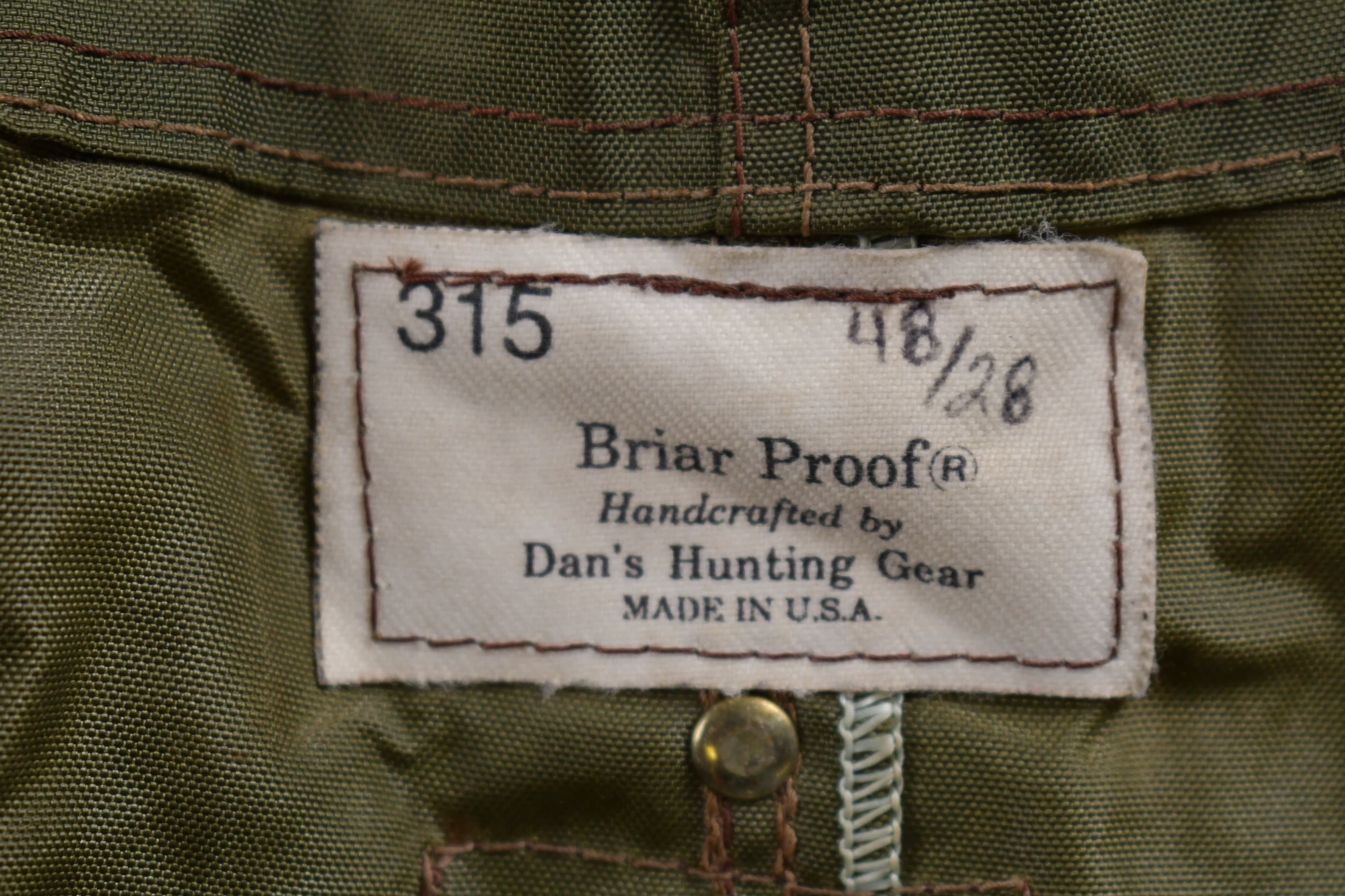 Vintage 1970s Dans Briar Proof Hunting Overalls