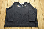 90s Floral Embroidered Crewneck