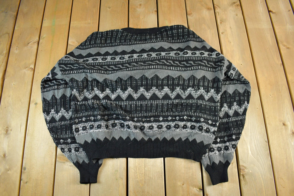 Vintage 1990s Robert Bruce Knit Striped Crewneck Sweater Men's Large
