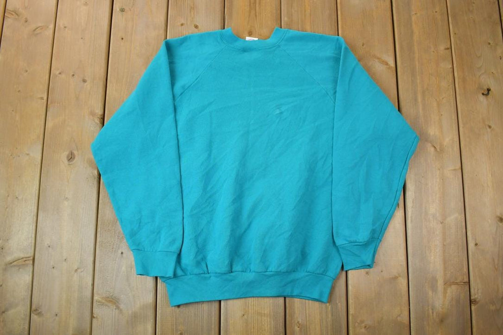 Vintage 1990s Teal Blank Crewneck Sweatshirt