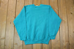Vintage 1990s Teal Blank Crewneck Sweatshirt