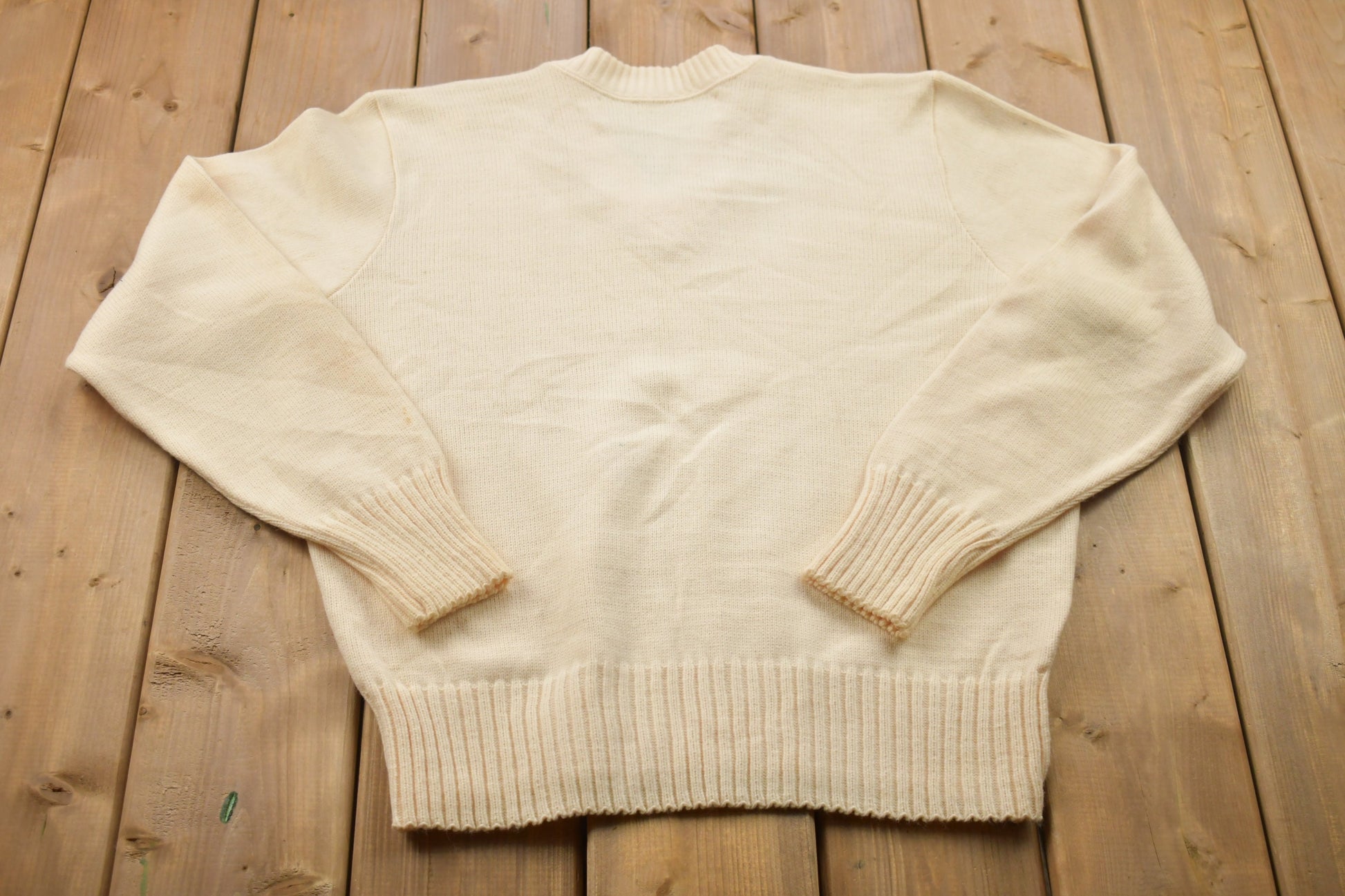 1980s Vintage V Neck Knitted Sweater