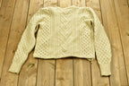 Vintage Pendleton 1980s Cropped Cable Knit Sweater