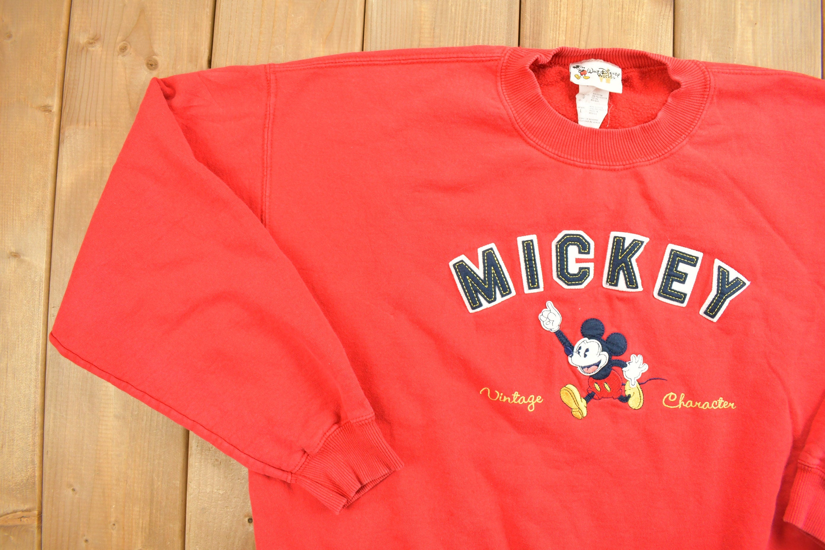 Vintage 1990s Mickey Mouse Disney Embroidered Crewneck