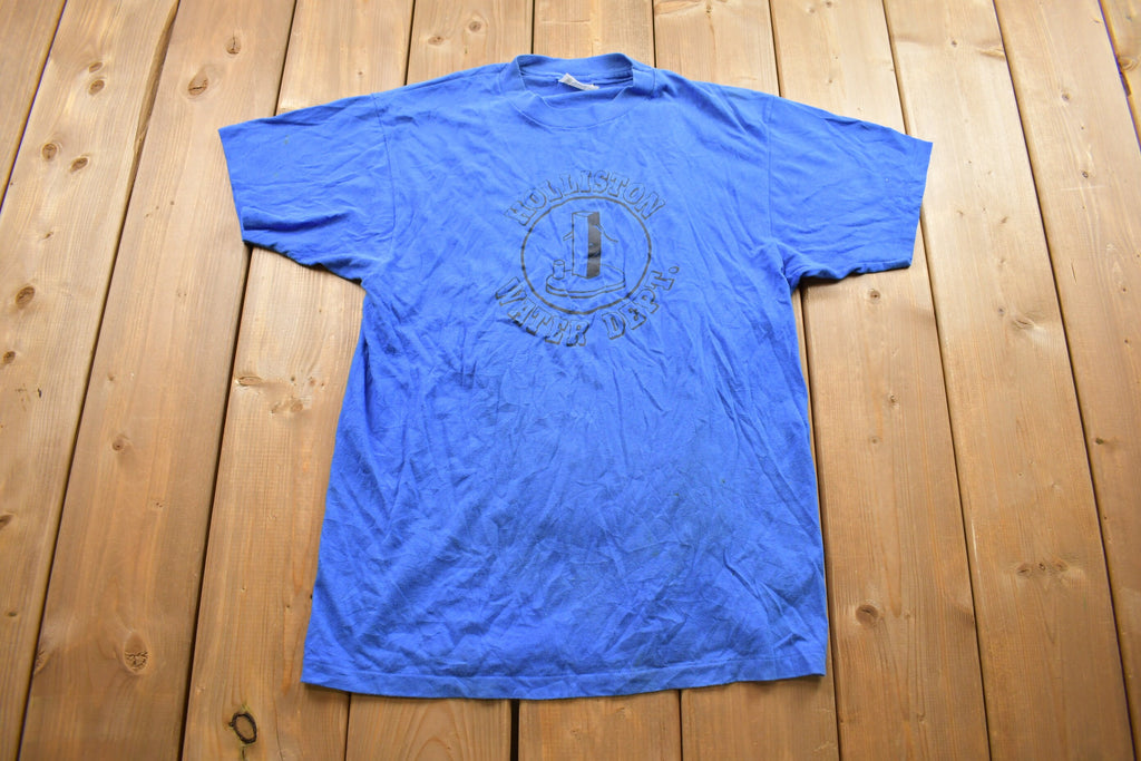 Vintage 1990s Holliston Water Dept. Hanes Graphic T Shirt