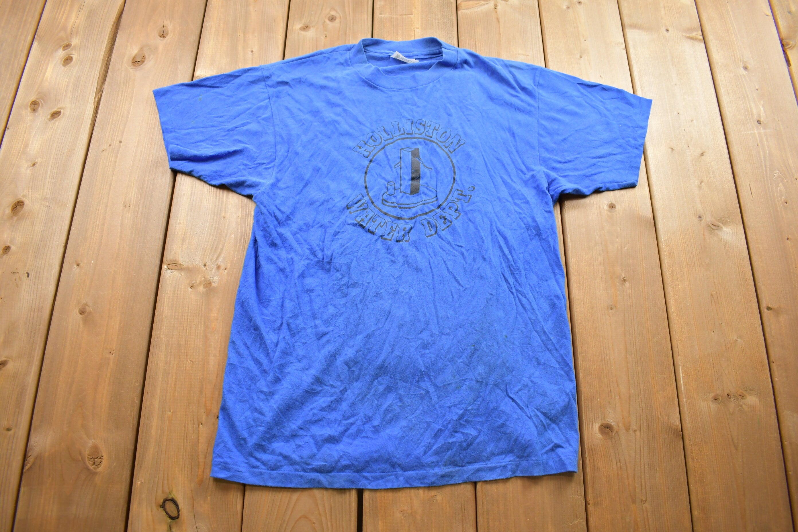 Vintage 1990s Holliston Water Dept. Hanes Graphic T Shirt