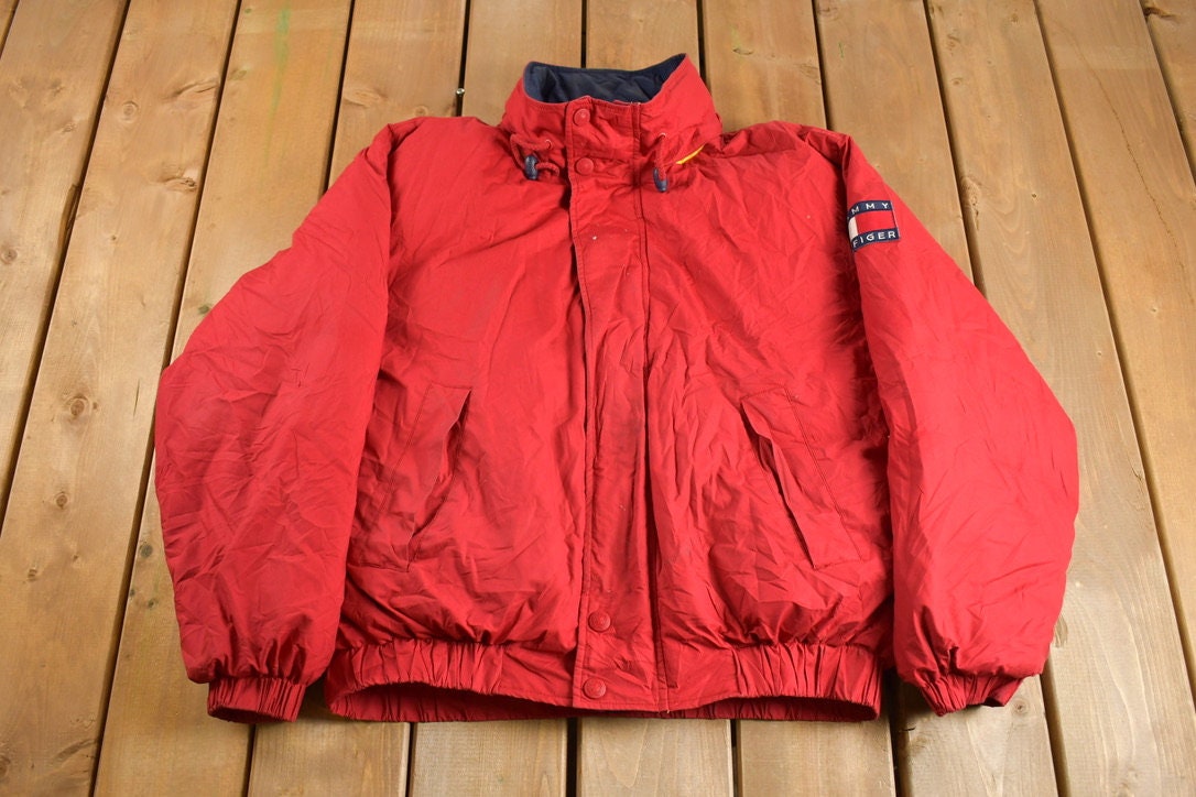 Vintage 1990s Tommy Hilfiger Color Block Goose Down Winter Puffer Jacket