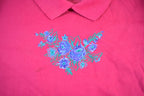 Vintage 1990s Floral Collared Sweater Women's 1X