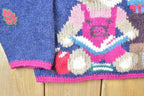 Vintage 1990s Woolrich Teddy Bear Hand-framed 100% Wool Knit Sweater