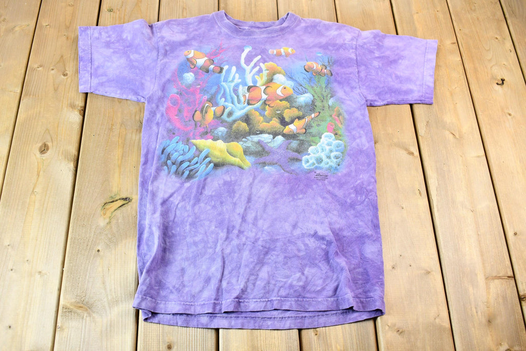 Vintage 2000 Purple The Mountain Clown Fish Aquatic Reef Tie Dye Graphic T-Shirt