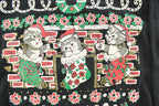 Vintage 1990s Cute Kitty Christmas Crewneck Sweatshirt Women's L