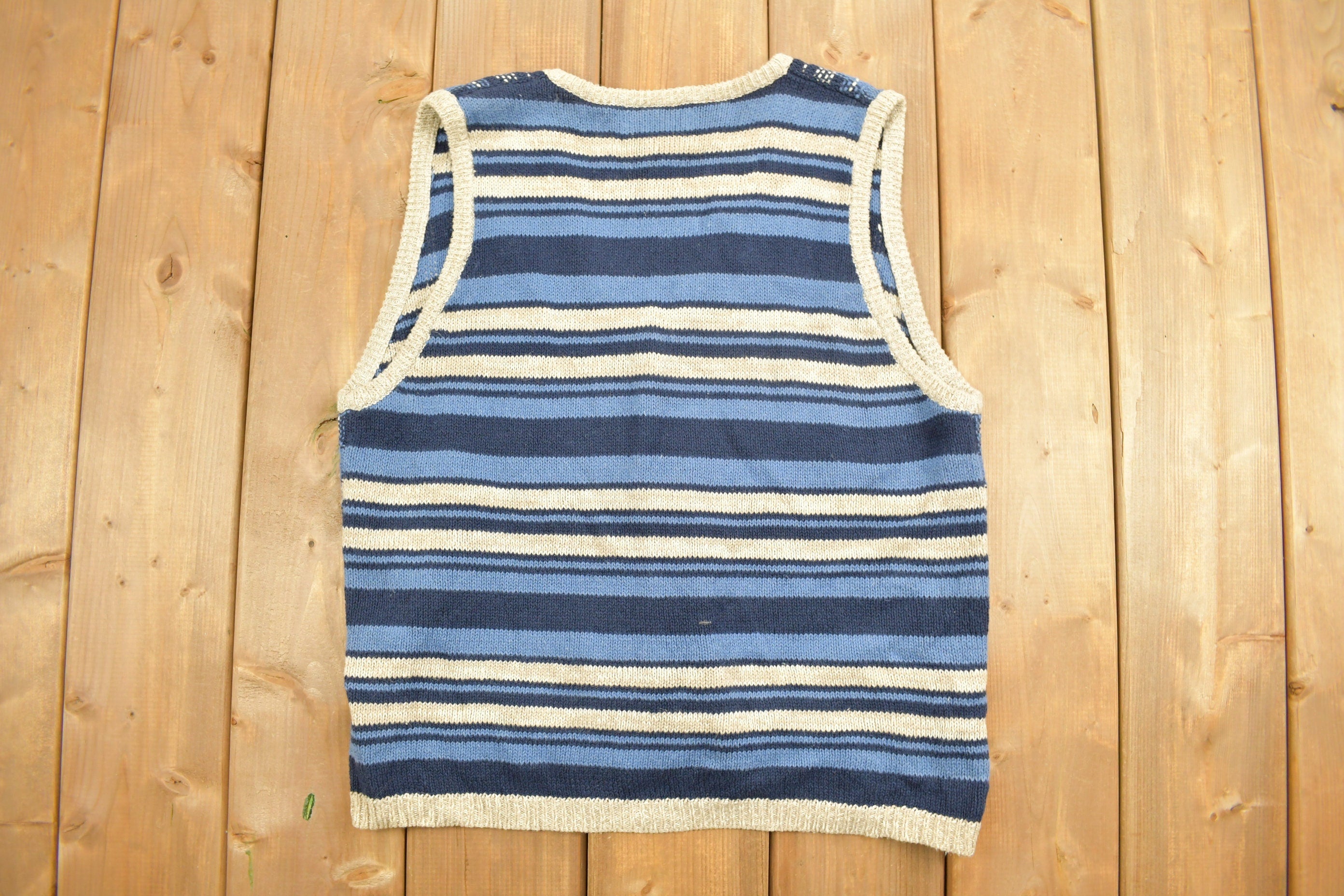 Vintage 1990s Gina Peters Knit Cardigan Sweater Vest