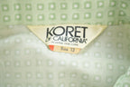 Vintage 1960s KORET Of California Square Pattern Button Up Long Sleeve Shirt
