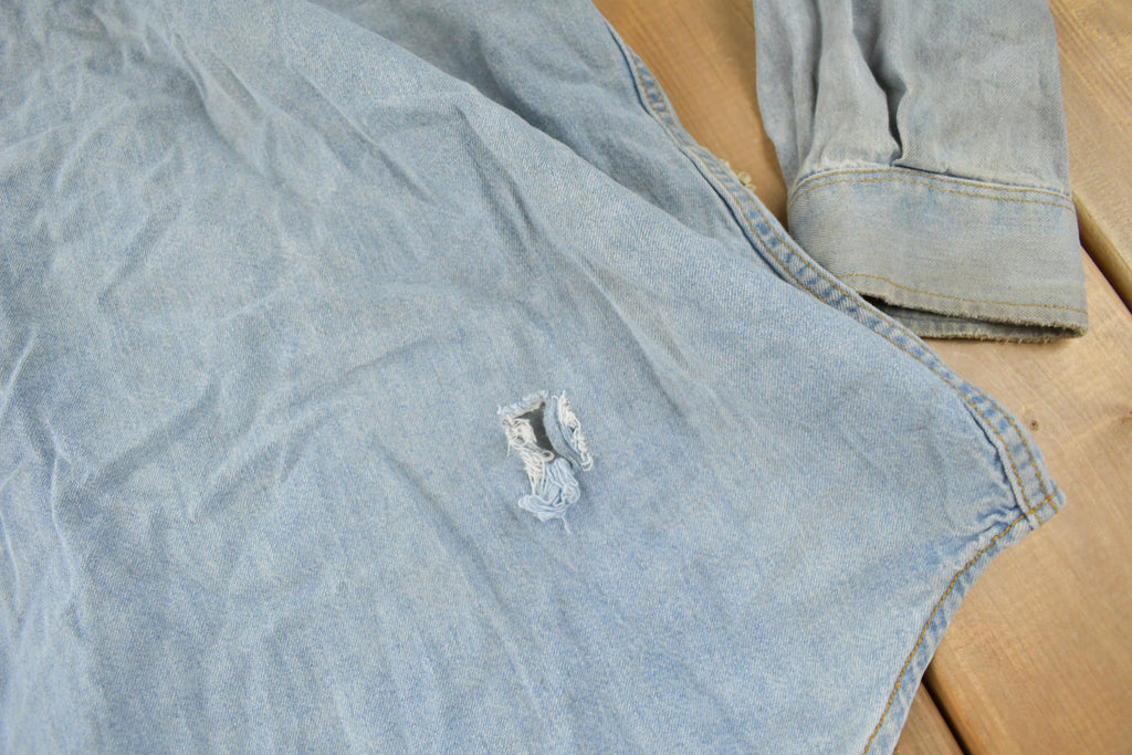 Vintage 1990s Big Star Shirt Blank Denim Button Up Shirt Size XXL