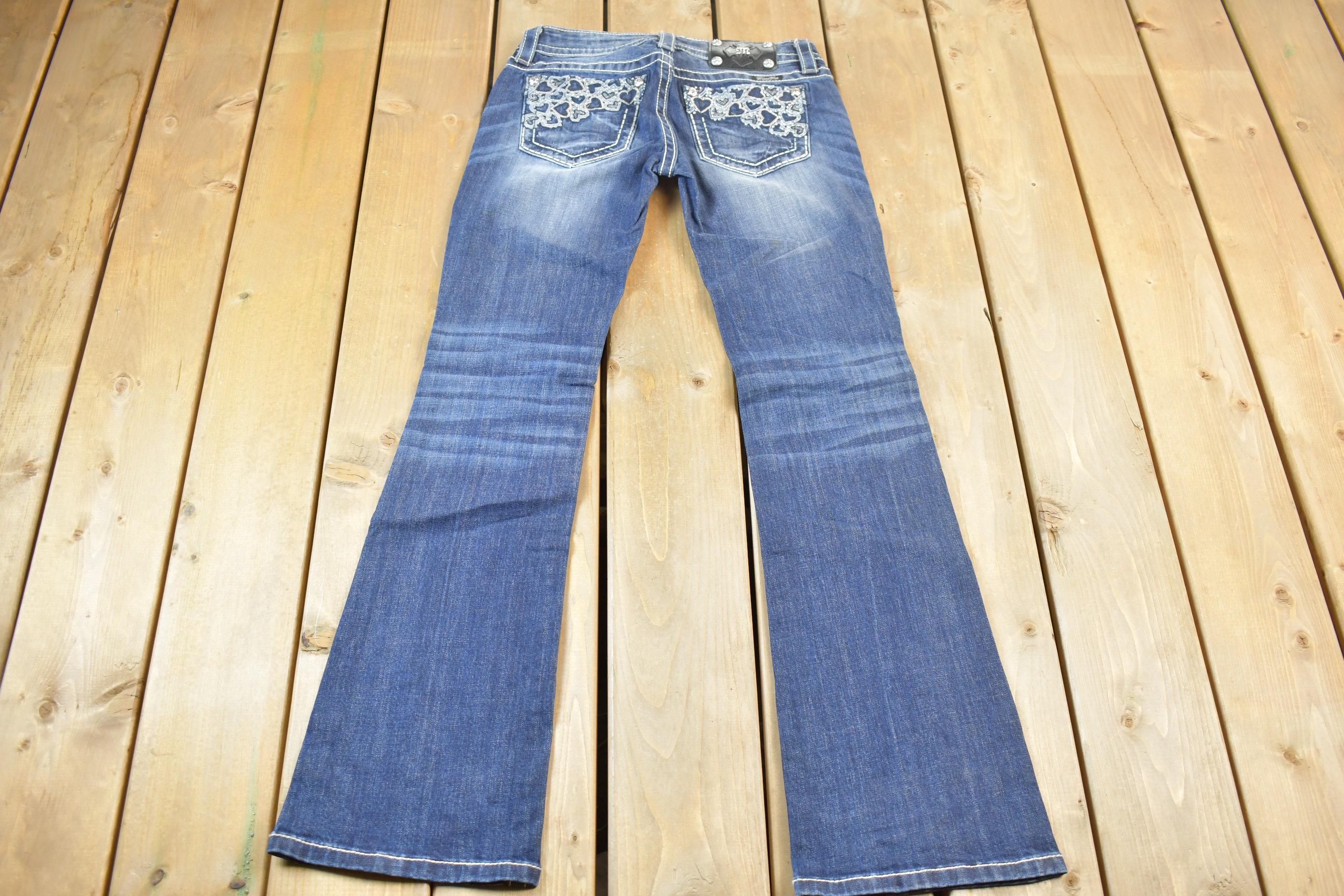 Vintage Y2K Miss Me Bedazzled Low Rise Jeans Size 26x32