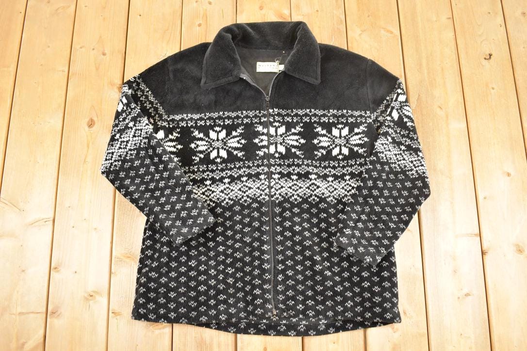 Vintage 1990s Weekend Edition Fleece Outdoorsman Sweater Women's M
