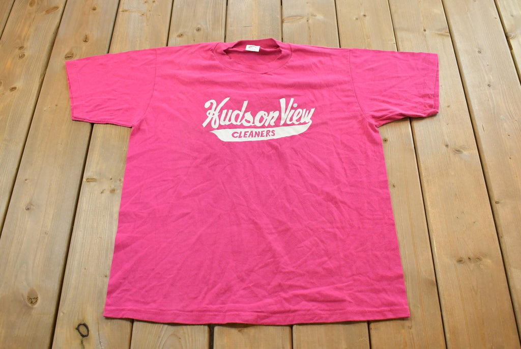 Vintage 1990s Hudson View Cleaners Graphic T Shirt Mens L  Sports  Athleisure  Streetwear  90s Tee  Made in USA