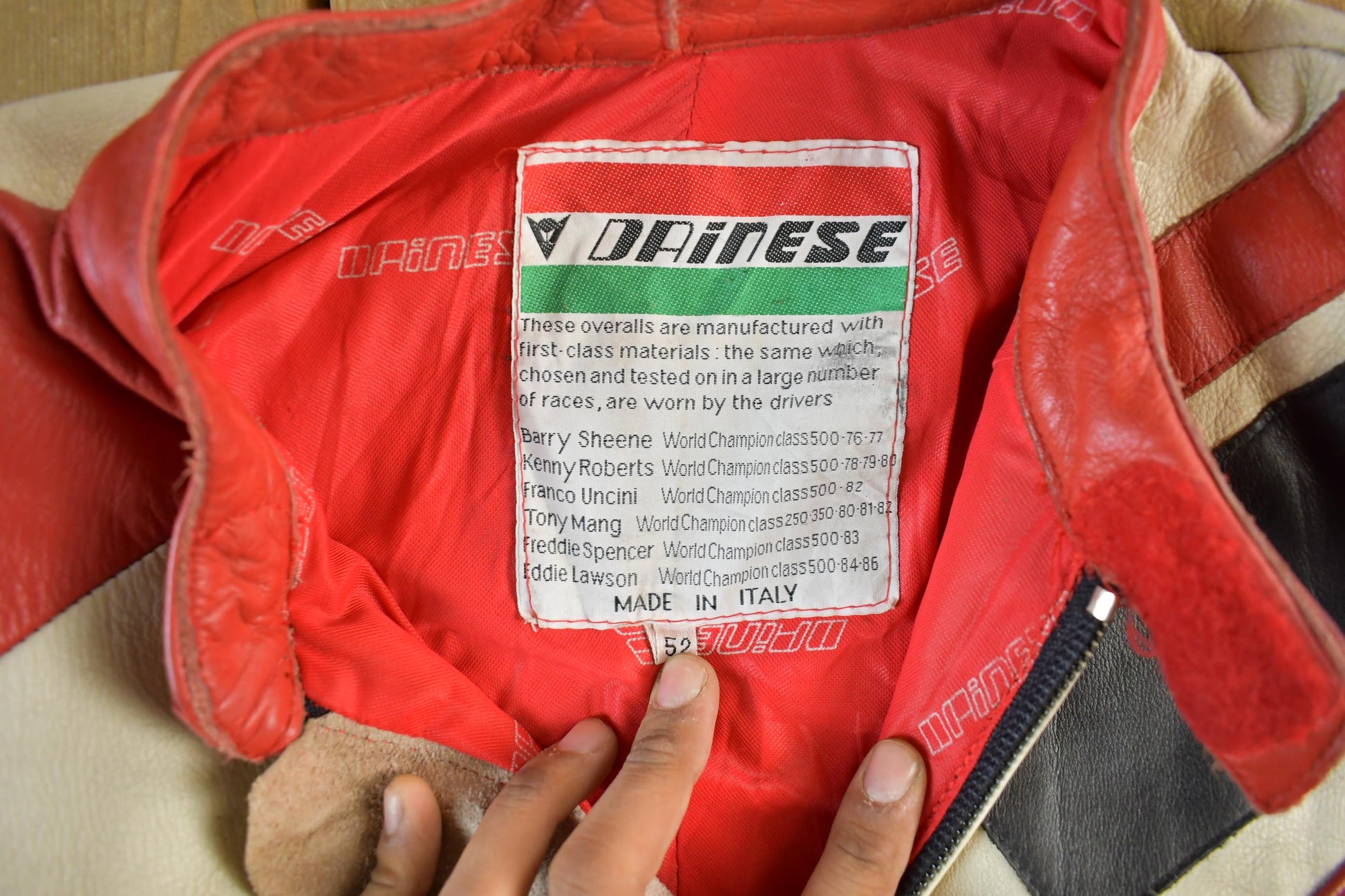 Vintage 1980s Dainese Crono Suit Motorcycle Racing Uniform Coveralls Men's 52