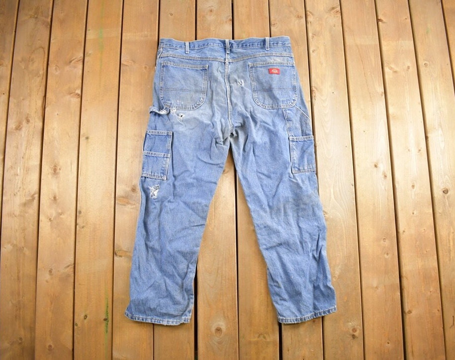 Vintage 1990s Dickies Distressed Denim Carpenter Pants 38x30