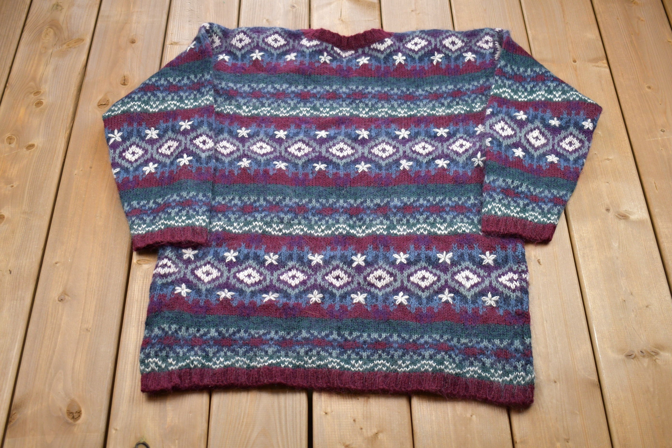 Vintage 1990s Paul Harris Design Knitted Crewneck Sweater
