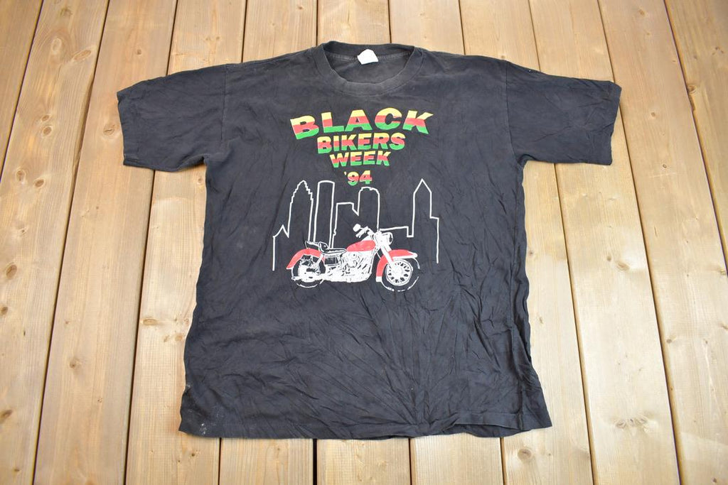 Vintage 1994 Black Bikers Week Atlanta Georgia Single Stitch Graphic T-Shirt