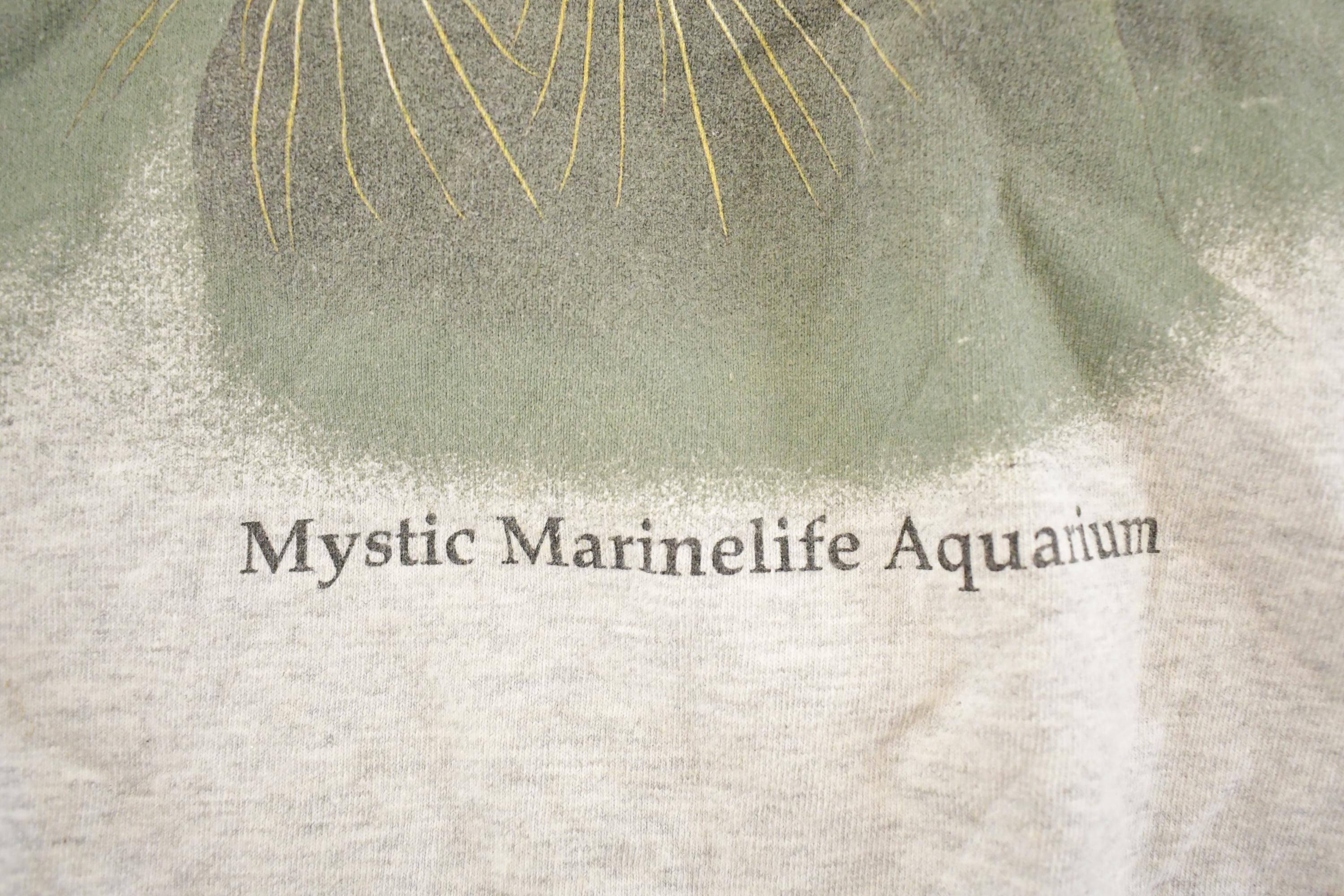Vintage 1990s Cute Seal Mystic Marinelife Aquarium Souvenir Crewneck Sweatshirt Men's L