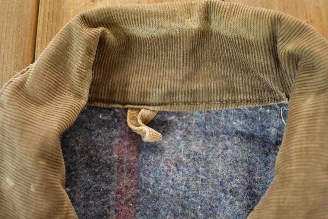 Vintage 1970s Distressed Carhartt Blanket Lined Chore Coat Made In USA