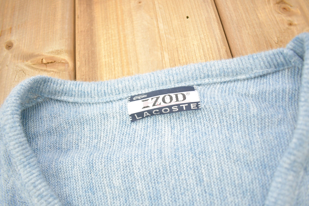 Vintage 1990s Izod Lacoste Wool Knit V-Neck Sweater