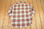 Vintage 1990s Compass Plaid Button Up Shirt Men's M / 90's Rugged Polo