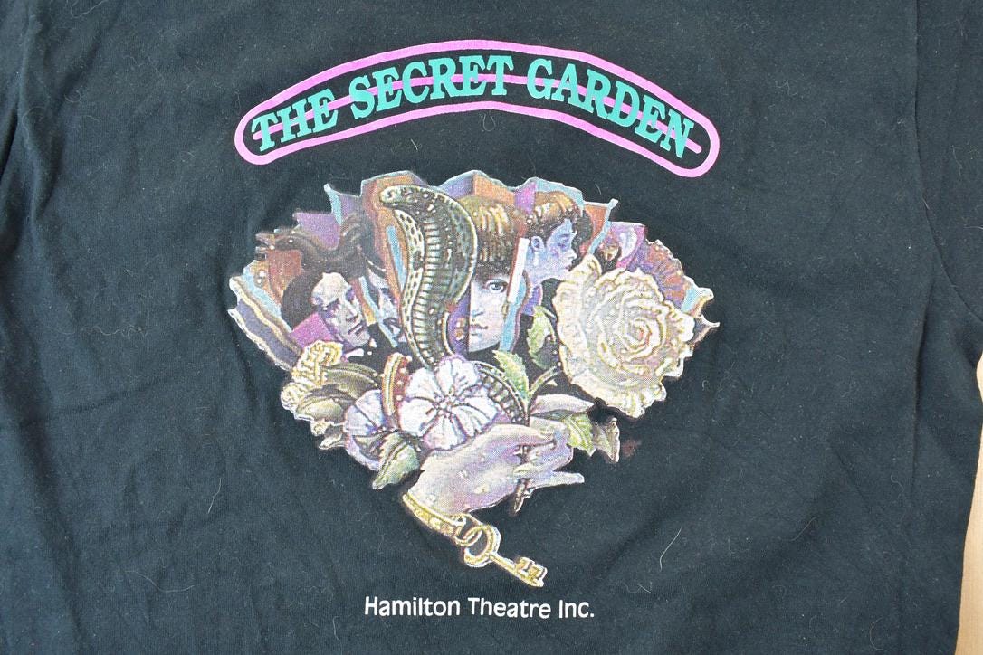 Vintage 1990s The Secret Garden Hamilton Theatre Souvenir T-Shirt  Vintage Streetwear  Vacation Tee  Travel T Shirt