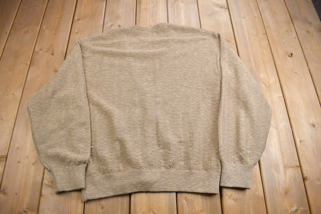 Vintage 1990s Embroidered Umbrella Knit Cardigan Sweater